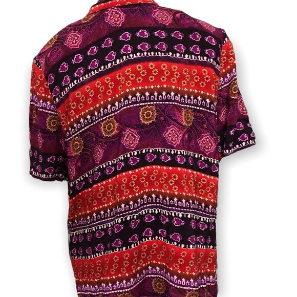 Melissa Harper MHM Button Up Shirt Women's 14 Multicolor Geometric Blouse VTG - Picture 3 of 8